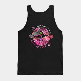 Proud Supporter of Love is Love Rainbows - Neon Pink Tank Top